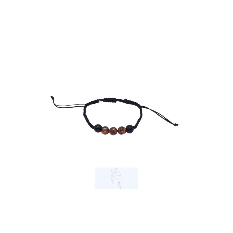 Pulseira Ajustável Olho Tigre e Ônix