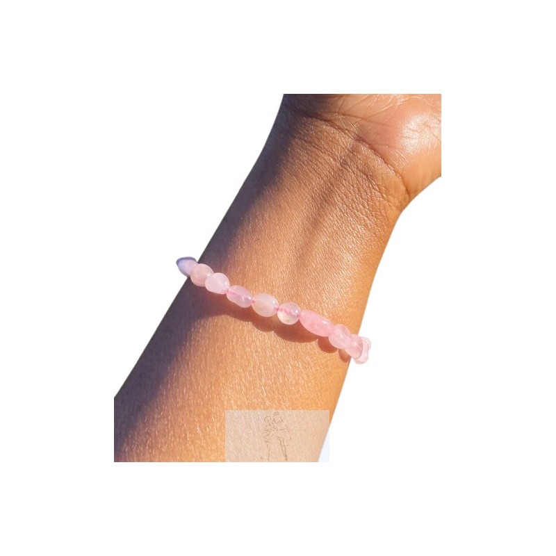 Pulseira Quartzo Rosa - Formato irregular
