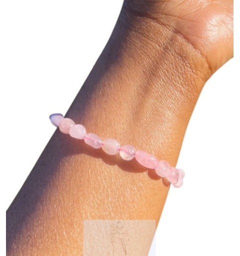 Pulseira Quartzo Rosa - Formato irregular