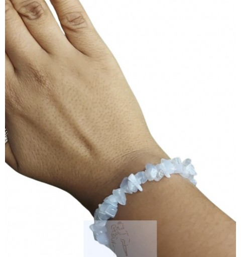Pulseira Chip de Calcedônia Azul