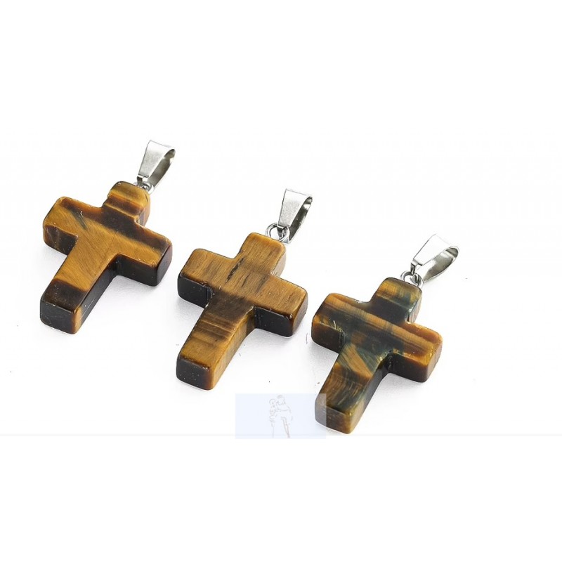 Pendente Cruz Olho de Tigre