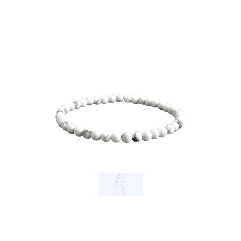Pulseira Howlite Branca - 4mm