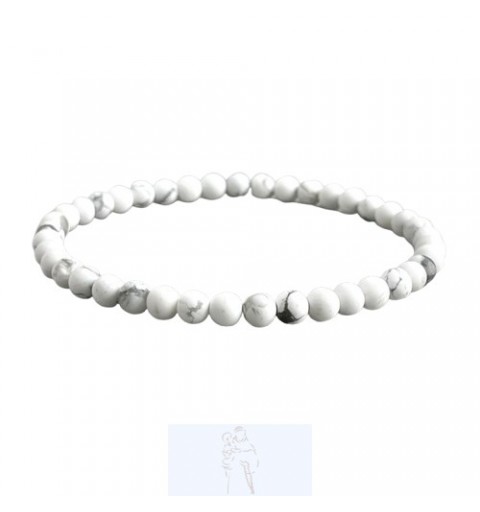 Pulseira Howlite Branca - 4mm
