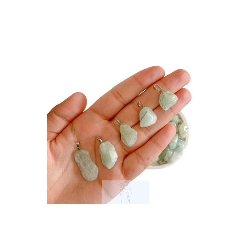 Colar Água Marinha Polido -...