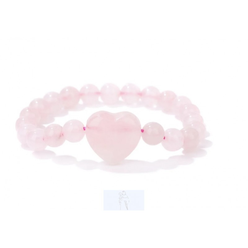 Pulseira Quartzo Rosa com...