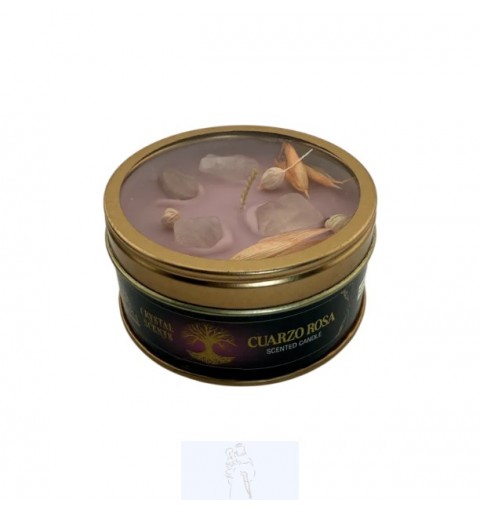 Vela Aroma Crystal Quartzo Rosa