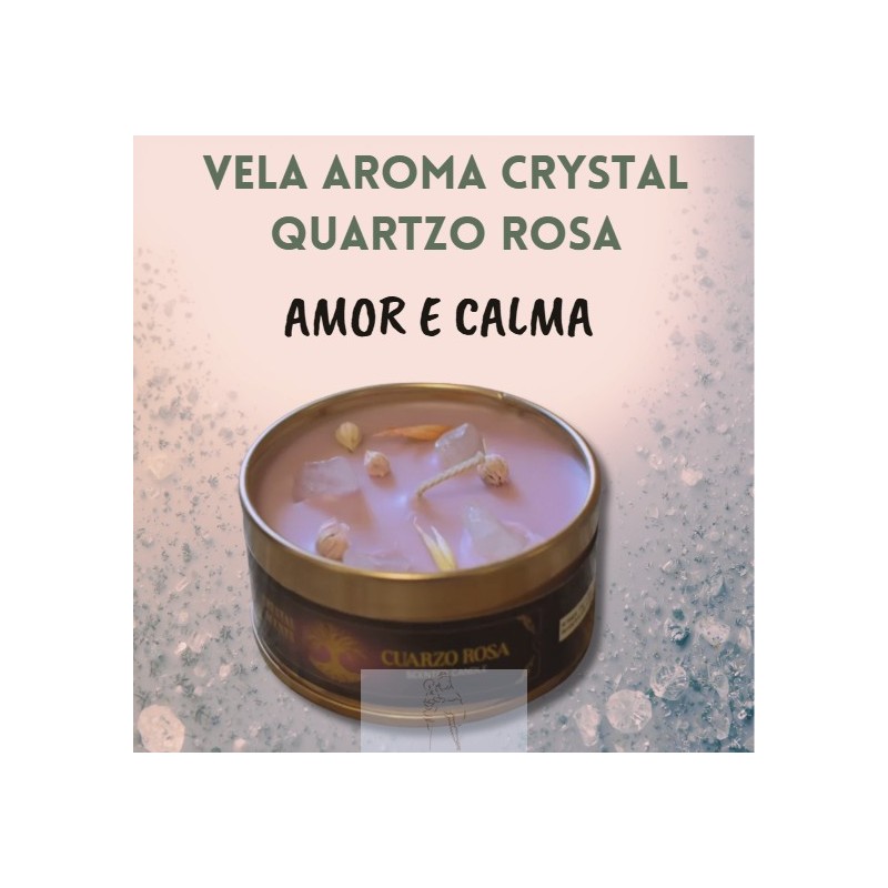 Vela Aroma Crystal Quartzo Rosa - AMOR E CALMA