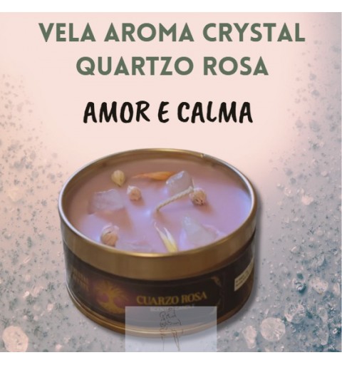 Vela Aroma Crystal Quartzo Rosa - AMOR E CALMA