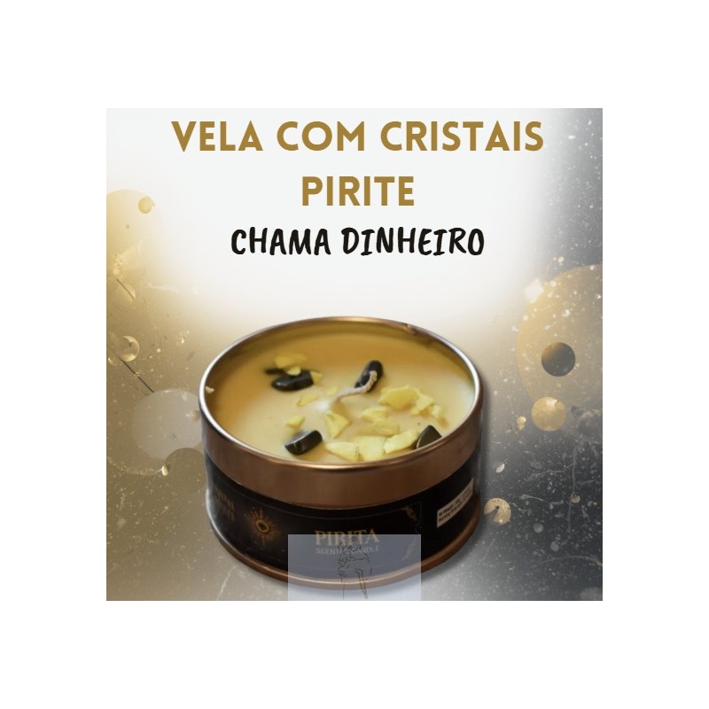 Vela Aroma Crystal Pirite- Chama DInheiro