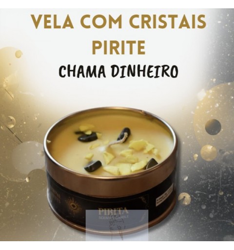 Vela Aroma Crystal Pirite- Chama DInheiro