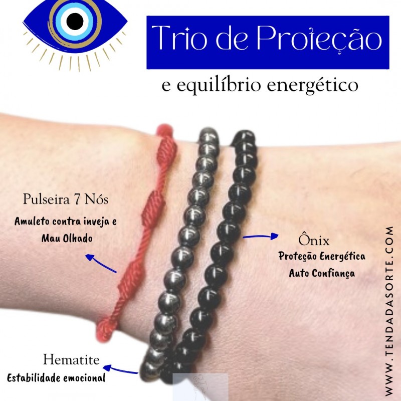 Pulseiras Trio de Proteção