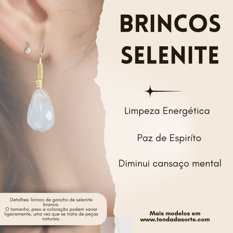 Brincos de Selenite - Gota