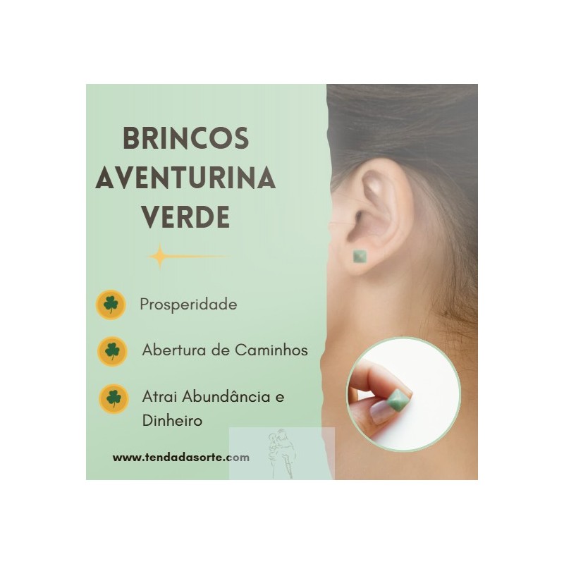 Brincos Aventurina Verde - Prismado