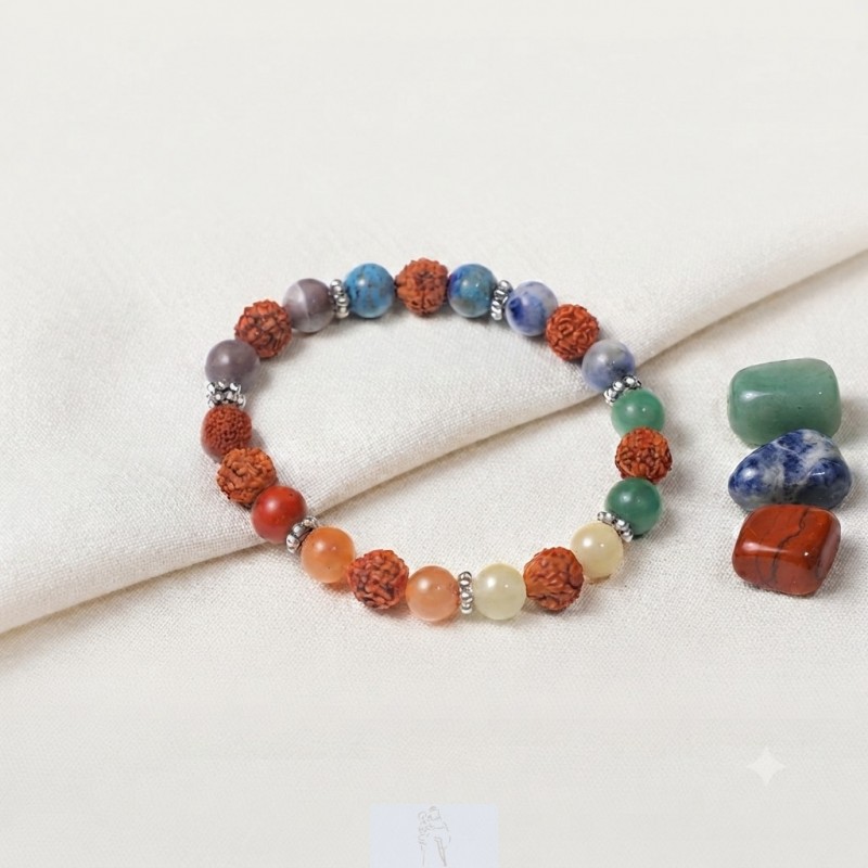 Pulseira Rudrashka 7 Chakras