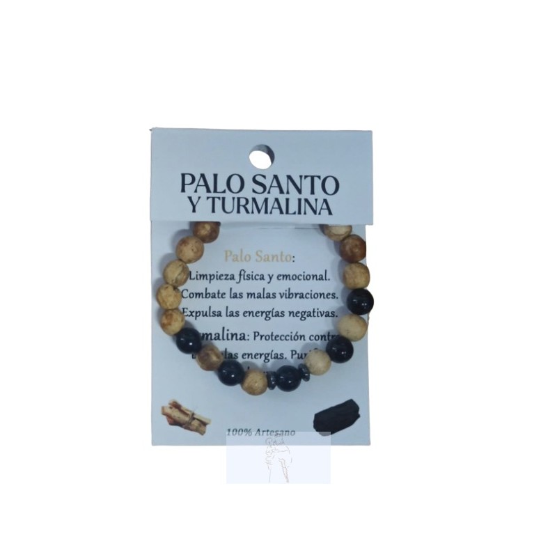 Pulseira Pau Santo com Turmalina