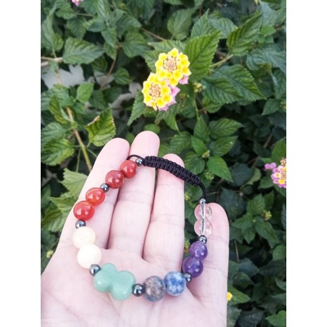 Pulseira Ajustável 7 Chakras com Hematite