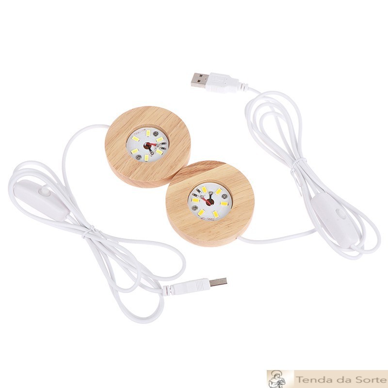 Base Madeira Luz Led
